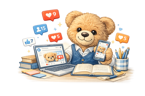 Teddy verwaltet Social-Media-Kampagnen — TeddyBuzz postet automatisch auf bis zu 8 Kanälen